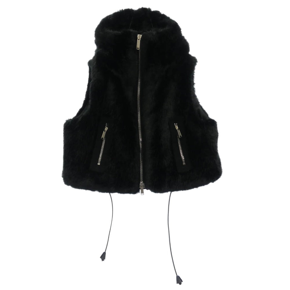 DSQUARED2 ディースクエアード 18AW S75FB0078 フェイクファー ベスト ブラック系 36【中古】