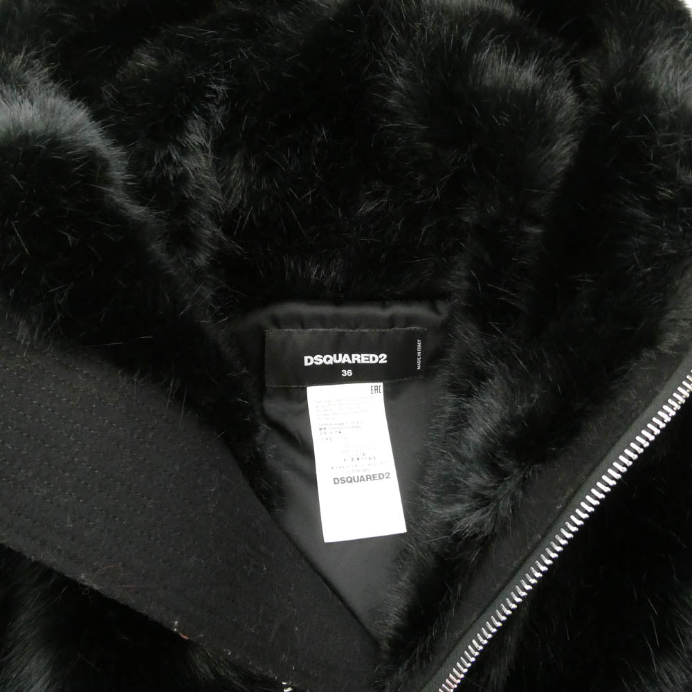 DSQUARED2 ディースクエアード 18AW S75FB0078 フェイクファー ベスト ブラック系 36【中古】