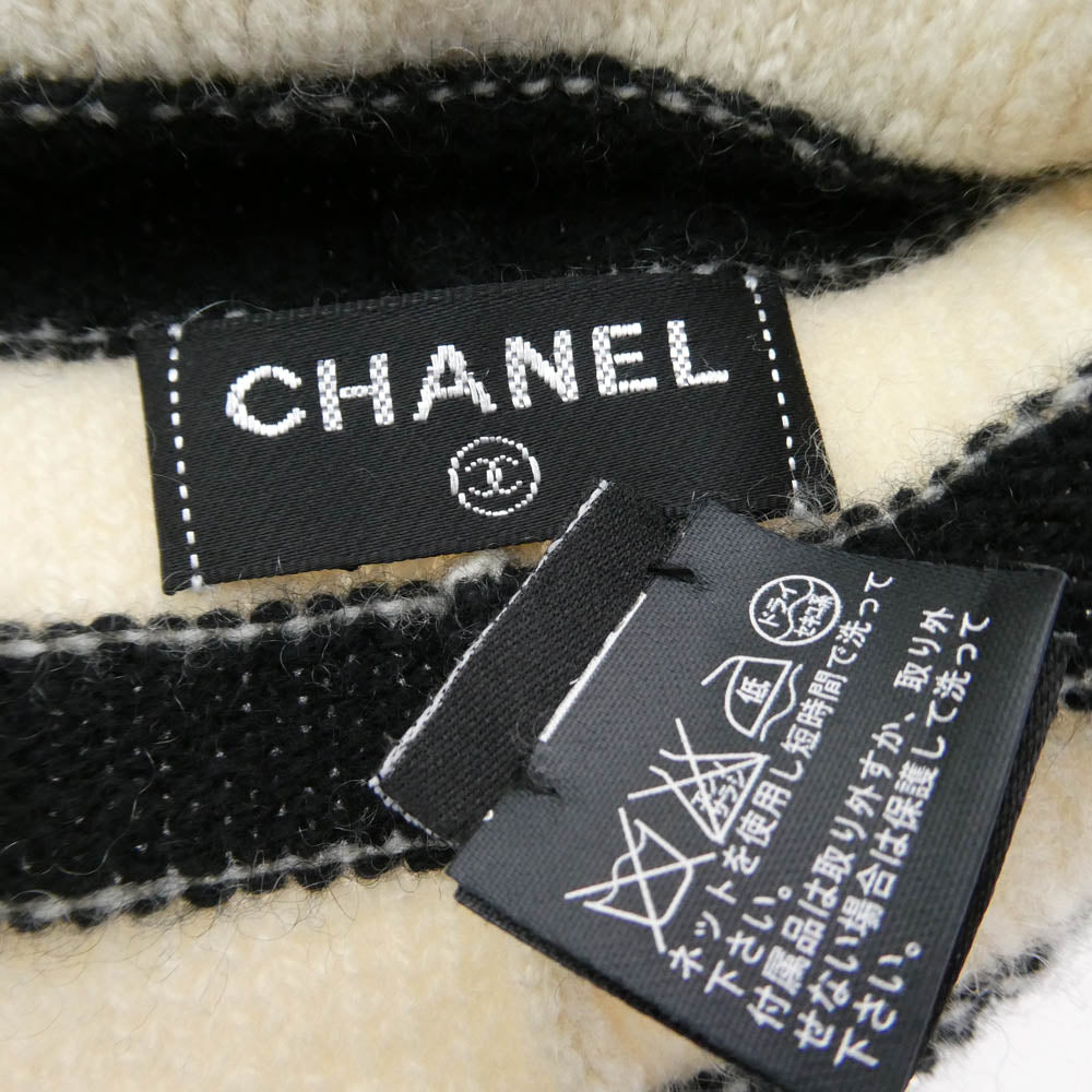 CHANEL シャネル ココマーク ロゴ カシミヤ ニット キャップ 帽子 ビーニー ブラック系【中古】
