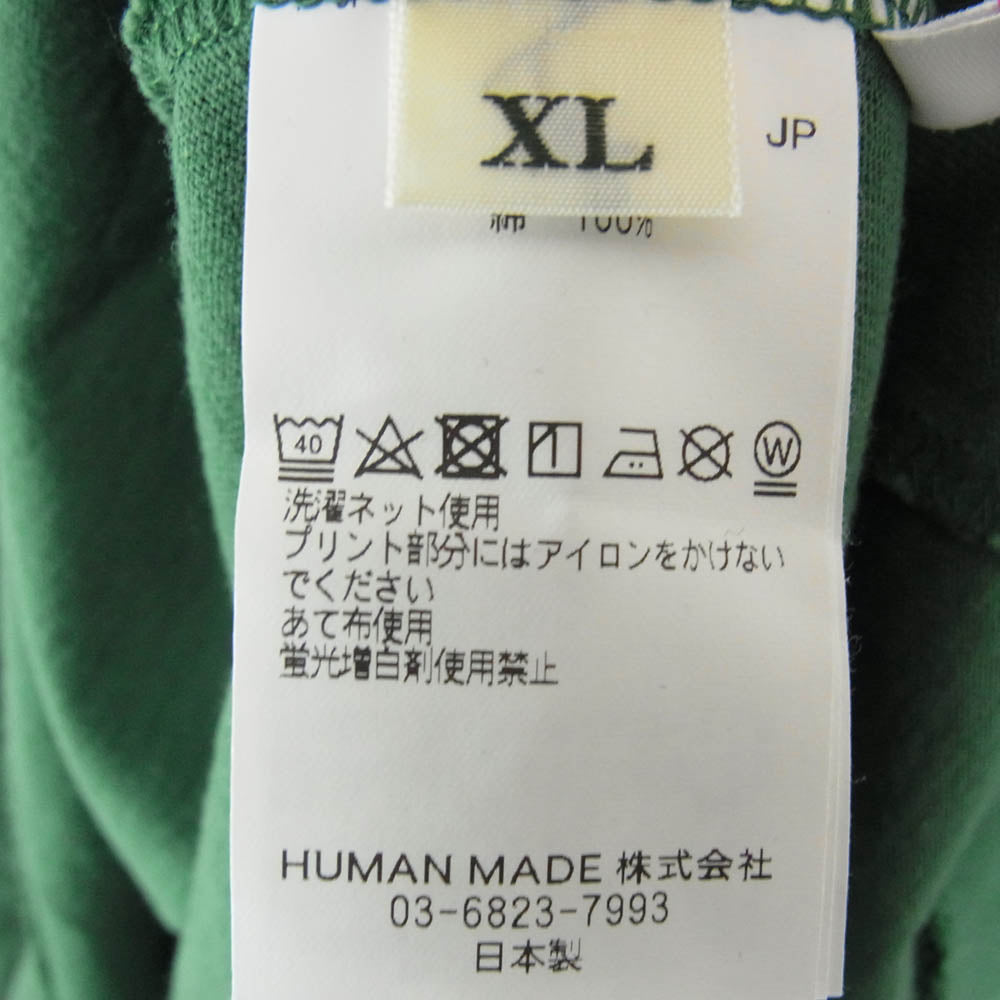 HUMAN MADE ヒューマンメイド 25SS HM29TE026 DUCK GRAFIC T-SHIRT ダック グラフィック プリント Tシャツ 半袖 カットソー グリーン系 XL【中古】