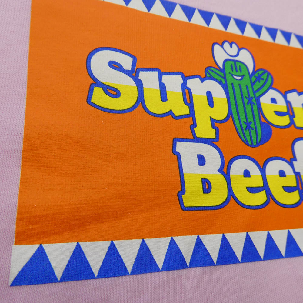 Supreme シュプリーム 25SS Western Beef ウエスタン ビーフ クルーネック Tシャツ 半袖カットソー ピンク系 L【中古】