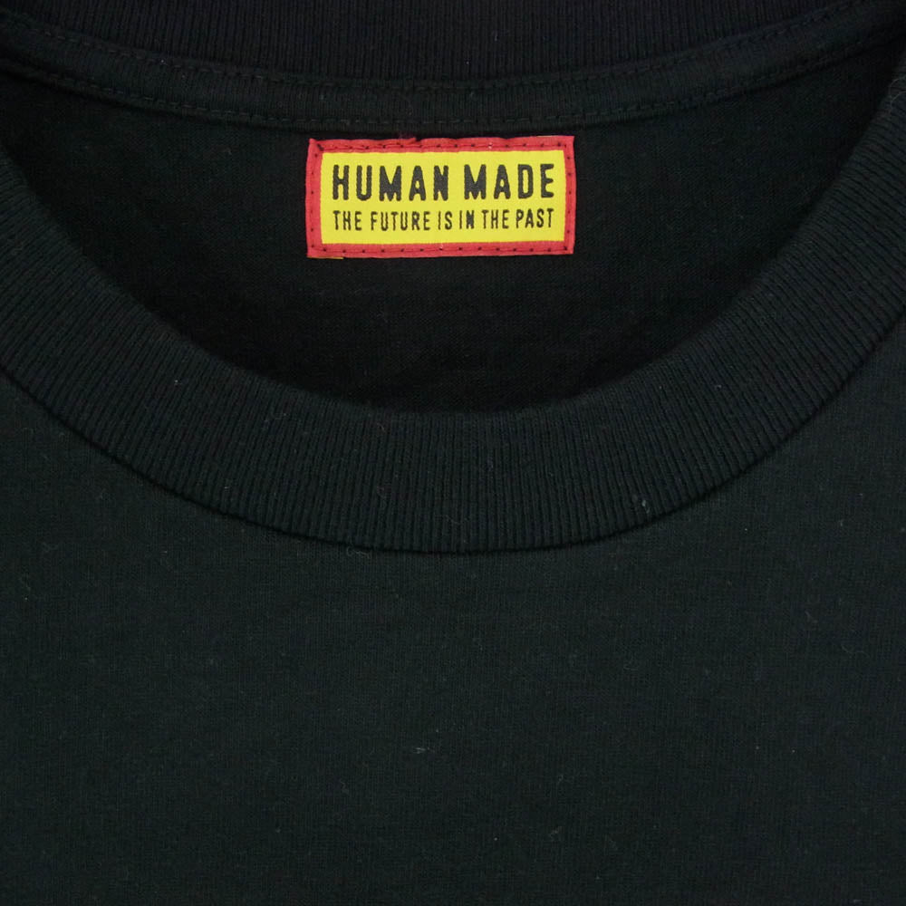 HUMAN MADE ヒューマンメイド 25SS HM29CS047 THE FUTURE IS IN THE PAST GRAPHIC T-SHIRT グラフィック プリント Tシャツ 半袖 カットソー ブラック系 XL【中古】