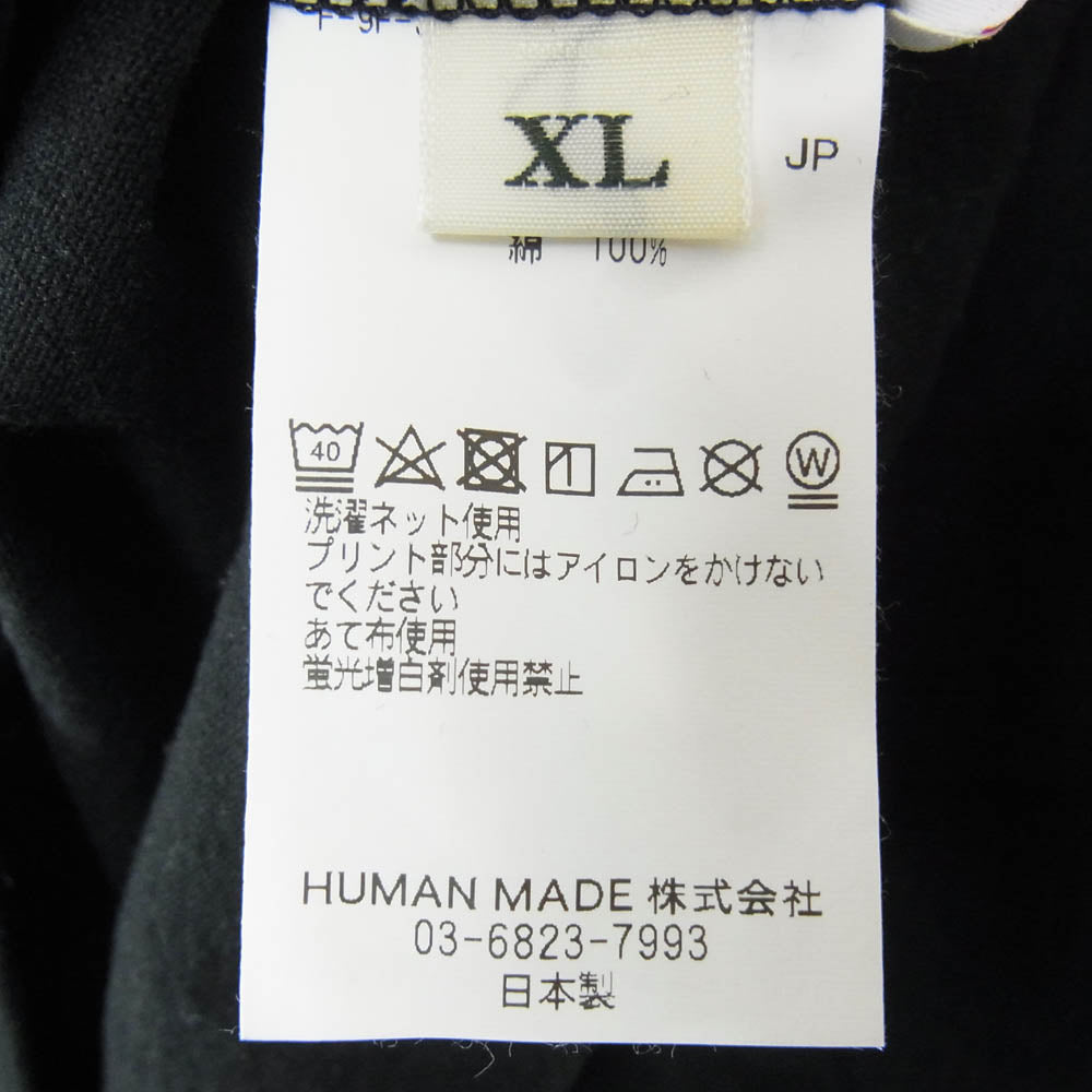 HUMAN MADE ヒューマンメイド 25SS HM29CS047 THE FUTURE IS IN THE PAST GRAPHIC T-SHIRT グラフィック プリント Tシャツ 半袖 カットソー ブラック系 XL【中古】