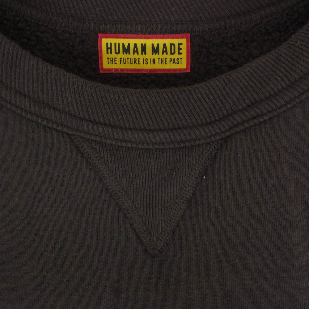 HUMAN MADE ヒューマンメイド 25AW HM30CS029 TSURIAMI SWEATSHIRT ツリアミ フロッキー ロゴプリント スウェット シャツ トレーナー グレー系 XL【中古】