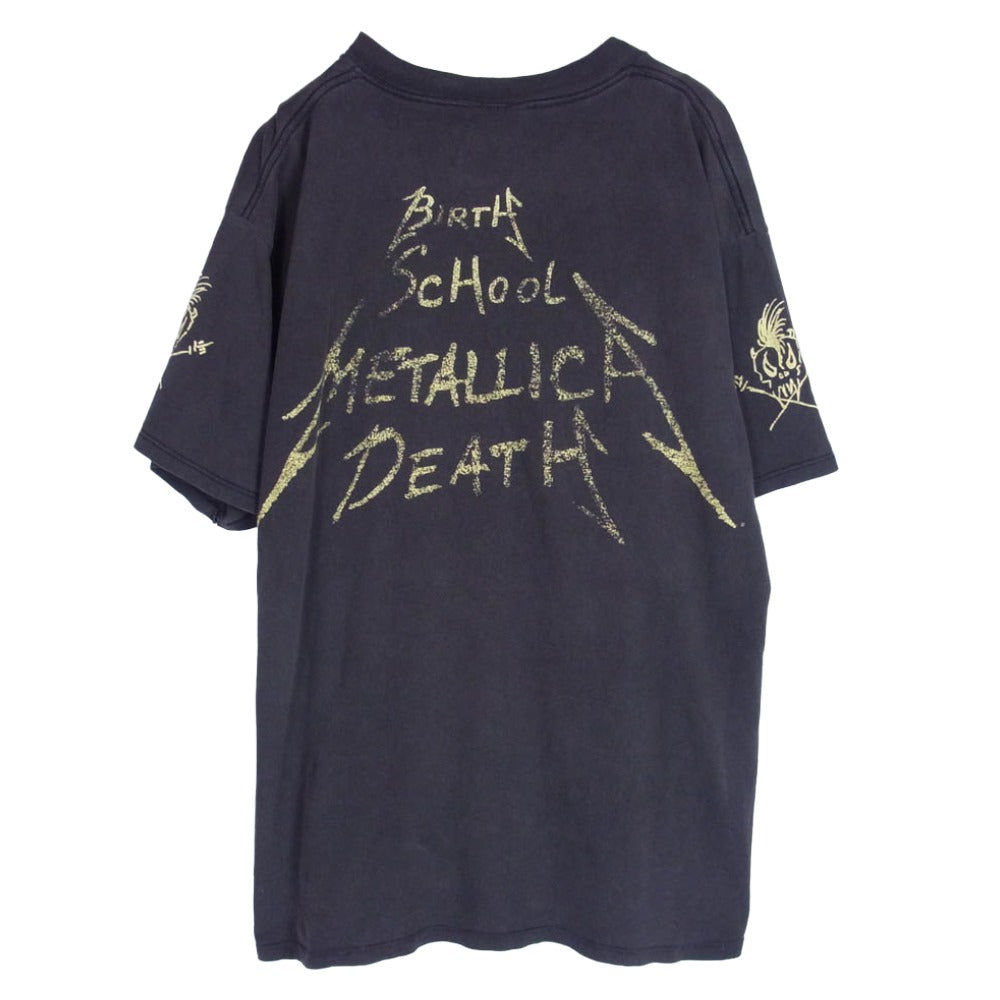 ヴィンテージ METALLICA 90s BIRTH SCHOOL DEATH GIANTタグ メタリカ 半袖 Tシャツ カットソー チャコール系 XL【中古】