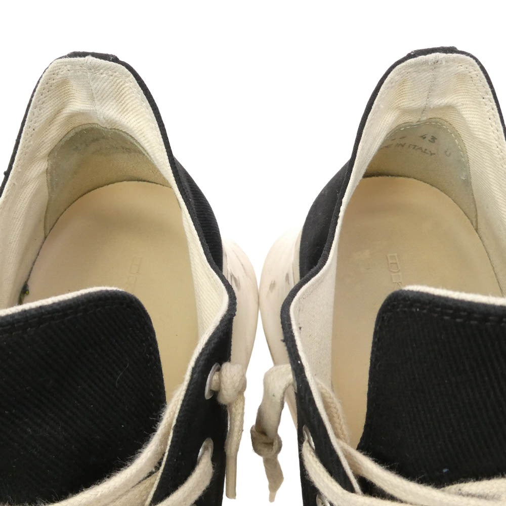 Rick Owens リックオウエンス DU02B4842 DRKSHDW ABSTRACT LOW SNEAK ダークシャドウ アブストラクト ローカット スニーカー ブラック系 43【中古】