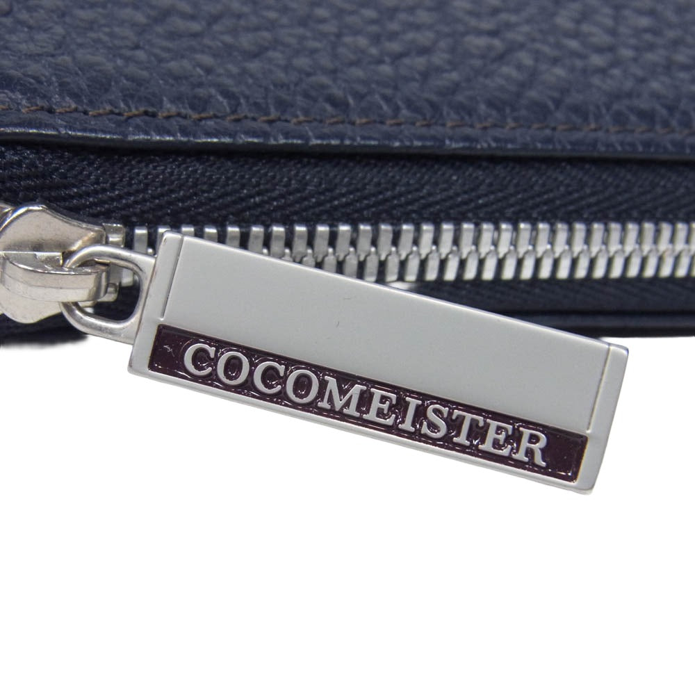 COCOMEISTER ココマイスター マットシュリンク レザー ペンケース ネイビー系【美品】【中古】