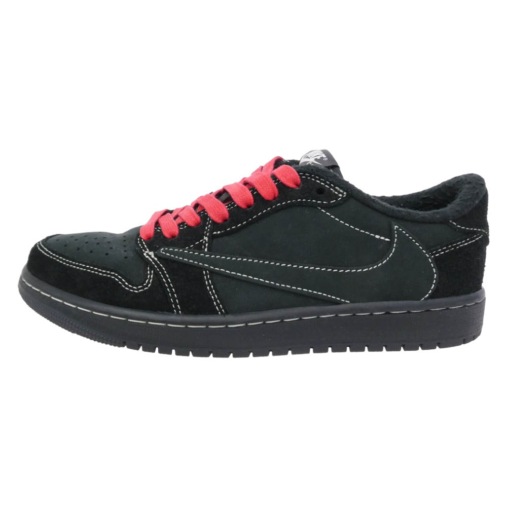 NIKE AIR JORDAN ナイキ ジョーダン DM7866-001 × Travis Scott Air Jordan 1 Low OG SP Black Phantom AJ1 トラヴィススコット エアジョーダン ロー スニーカー　FB鑑定済 ブラック系 25.5cm【中古】