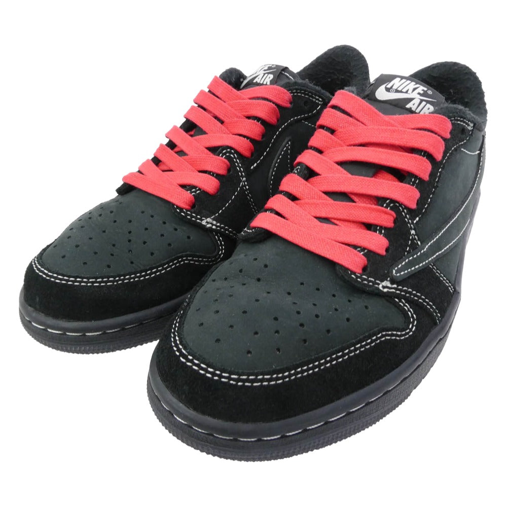NIKE AIR JORDAN ナイキ ジョーダン DM7866-001 × Travis Scott Air Jordan 1 Low OG SP Black Phantom AJ1 トラヴィススコット エアジョーダン ロー スニーカー　FB鑑定済 ブラック系 25.5cm【中古】