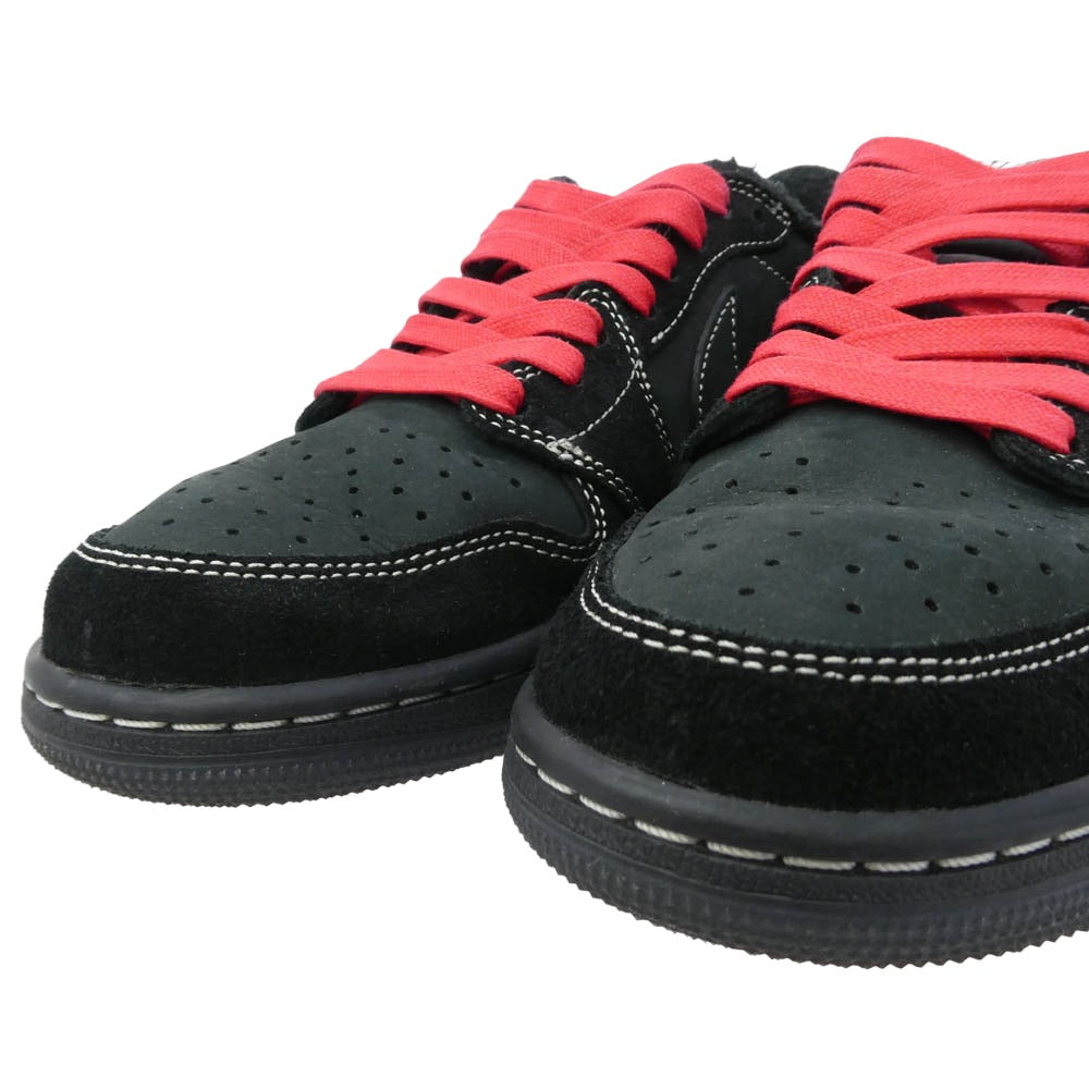 NIKE AIR JORDAN ナイキ ジョーダン DM7866-001 × Travis Scott Air Jordan 1 Low OG SP Black Phantom AJ1 トラヴィススコット エアジョーダン ロー スニーカー　FB鑑定済 ブラック系 25.5cm【中古】