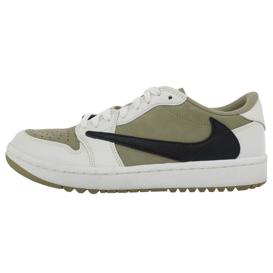 NIKE AIR JORDAN ナイキ ジョーダン FZ3124-200 × Travis Scott Air Jordan 1 Low Golf NRG Neutral Olive トラヴィススコット AJ1 エアジョーダン ロー ゴルフ スニーカー FB鑑定済 カーキ系 25.5cm【中古】