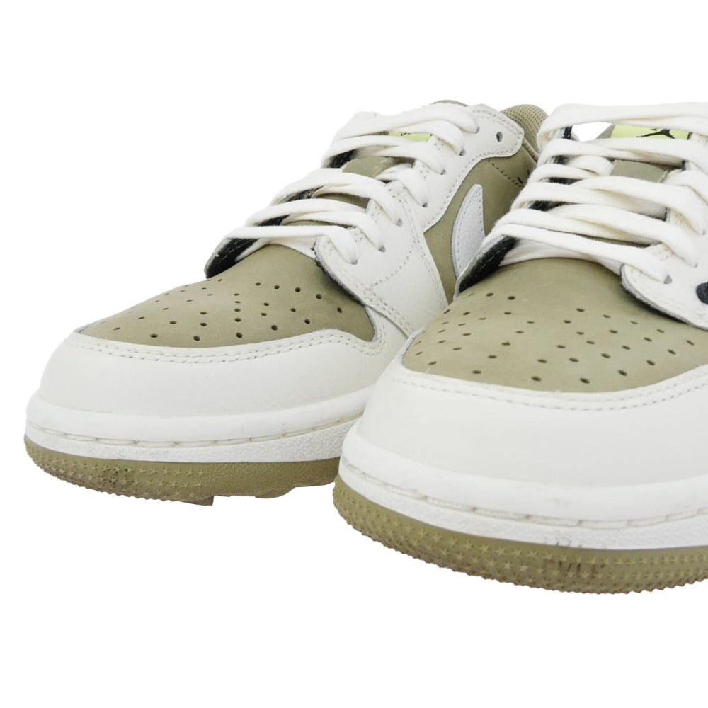 NIKE AIR JORDAN ナイキ ジョーダン FZ3124-200 × Travis Scott Air Jordan 1 Low Golf NRG Neutral Olive トラヴィススコット AJ1 エアジョーダン ロー ゴルフ スニーカー FB鑑定済 カーキ系 25.5cm【中古】