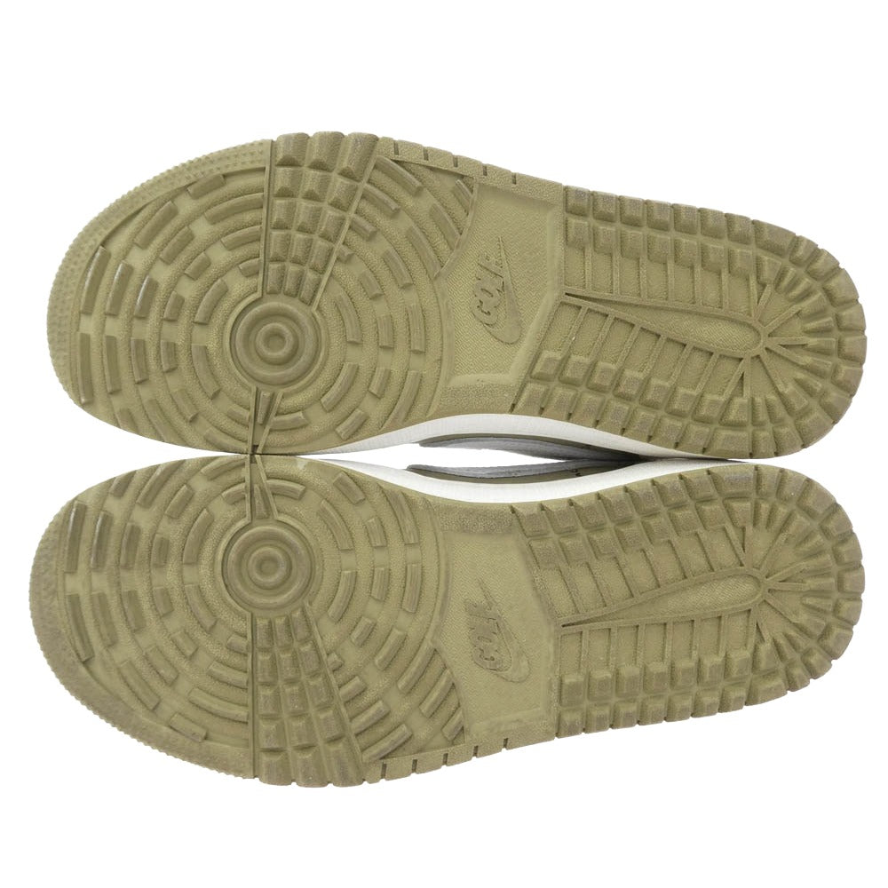 NIKE AIR JORDAN ナイキ ジョーダン FZ3124-200 × Travis Scott Air Jordan 1 Low Golf NRG Neutral Olive トラヴィススコット AJ1 エアジョーダン ロー ゴルフ スニーカー FB鑑定済 カーキ系 25.5cm【中古】