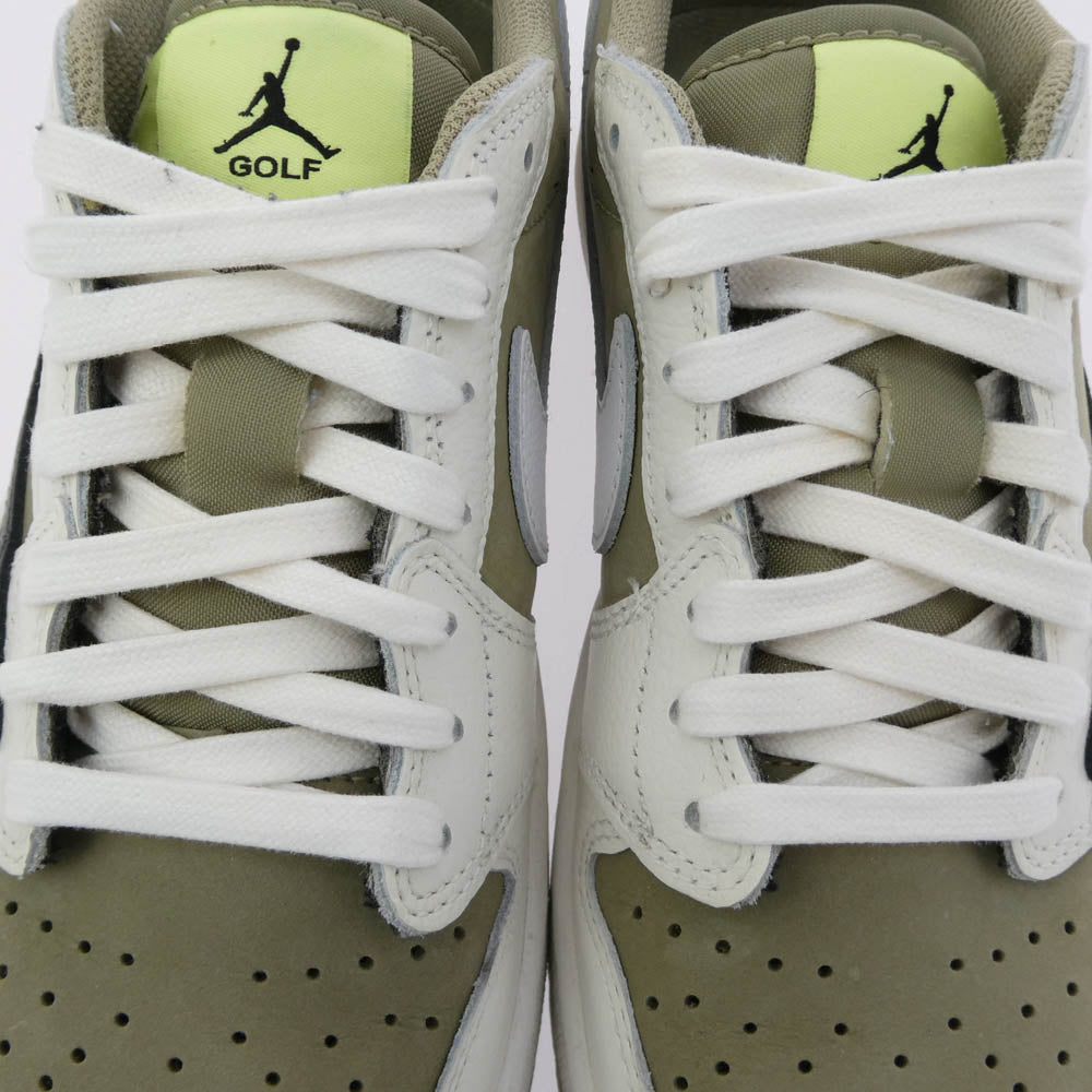 NIKE AIR JORDAN ナイキ ジョーダン FZ3124-200 × Travis Scott Air Jordan 1 Low Golf NRG Neutral Olive トラヴィススコット AJ1 エアジョーダン ロー ゴルフ スニーカー FB鑑定済 カーキ系 25.5cm【中古】