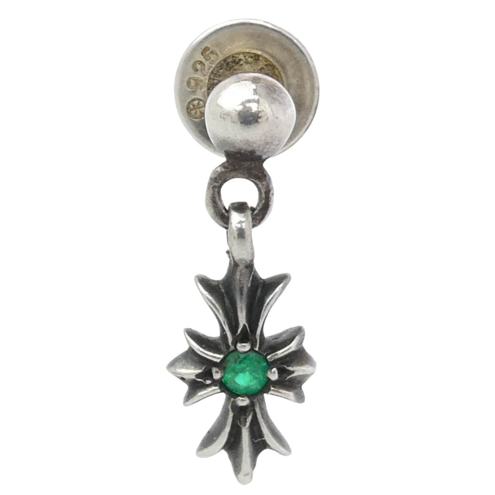 CHROME HEARTS クロムハーツ（原本無） TNY E CH PLS タイニーECHプラスドロップ アフターエメラルド ピアス シルバー系 グリーン系【中古】