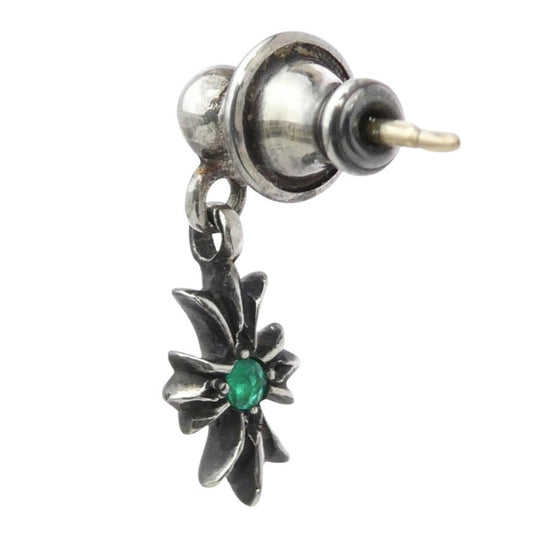 CHROME HEARTS クロムハーツ（原本無） TNY E CH PLS タイニーECHプラスドロップ アフターエメラルド ピアス シルバー系 グリーン系【中古】
