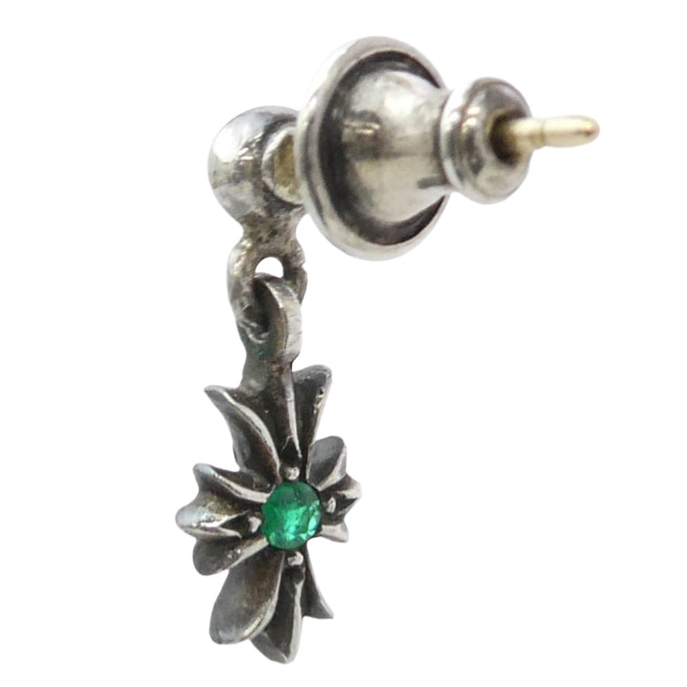 CHROME HEARTS クロムハーツ（原本無） TNY E CH PLS タイニーECHプラスドロップ アフターエメラルド ピアス シルバー系 グリーン系【中古】