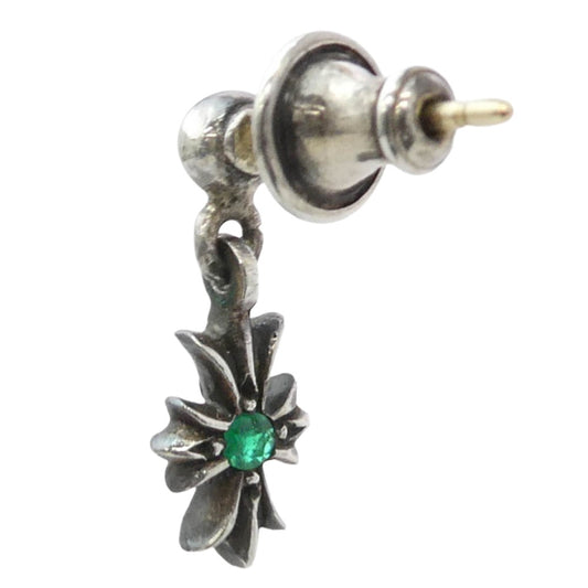 CHROME HEARTS クロムハーツ（原本無） TNY E CH PLS タイニーECHプラスドロップ アフターエメラルド ピアス シルバー系 グリーン系【中古】
