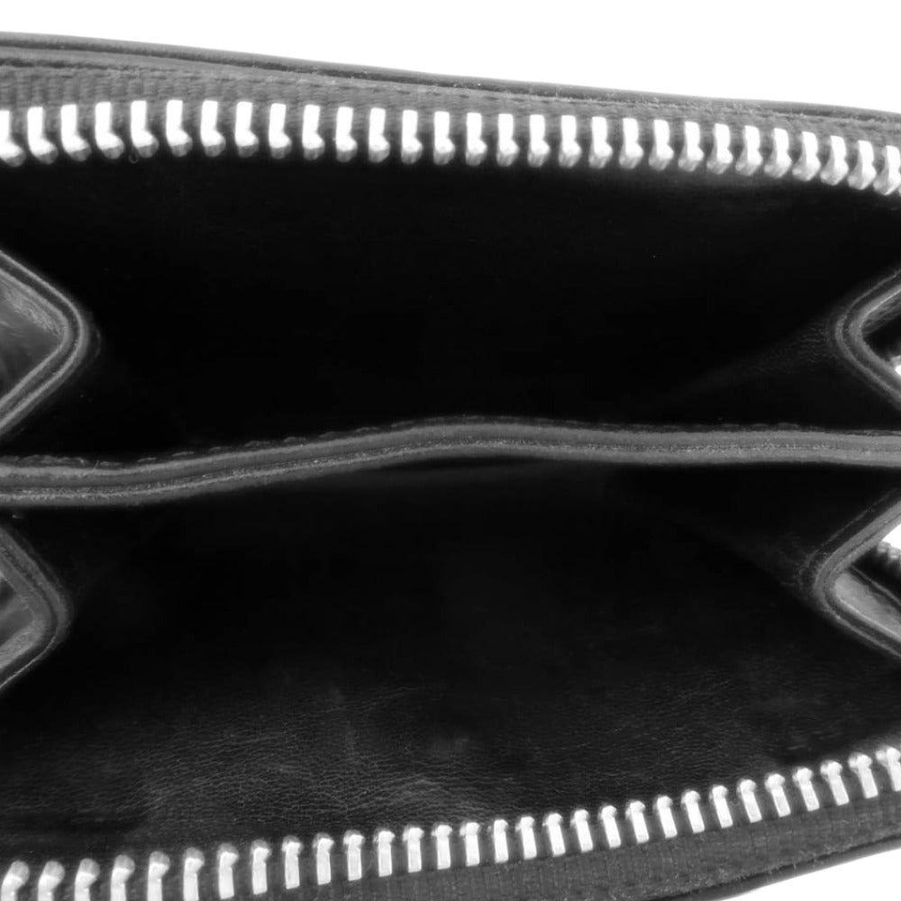 CHROME HEARTS クロムハーツ（原本無） SQ ZIP BILL スクエアジップビル レザー ウォレット ブラック系【中古】