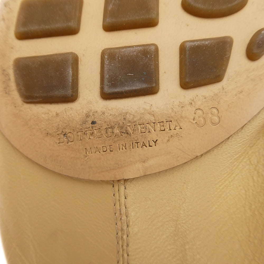 BOTTEGAVENETA ボッテガヴェネタ ポインテッドトゥ アーモンド フラット パンプス シューズ ベージュ系 38【中古】
