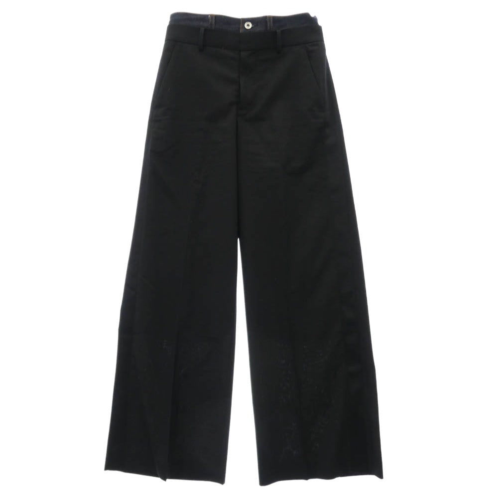 Sacai サカイ 26-08289 Suiting Denim Pants サイドライン デニムドッキング スーツ パンツ ブラック系 2【中古】