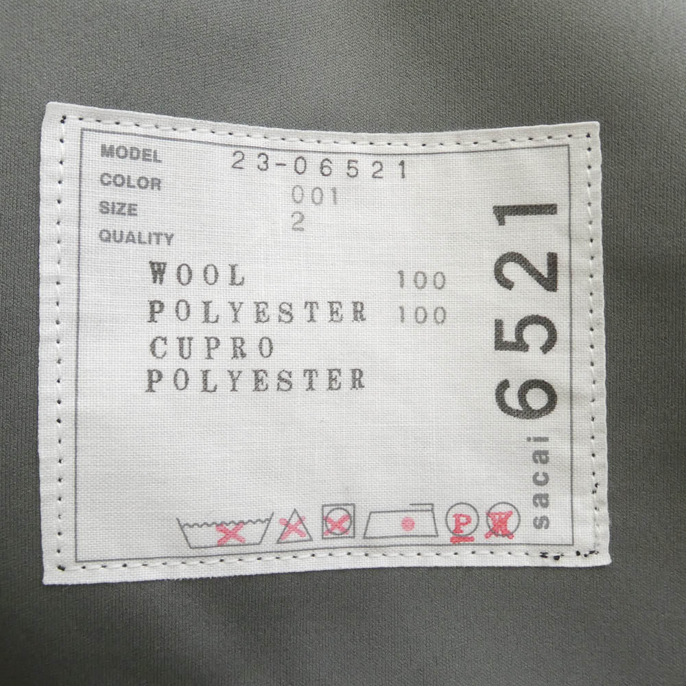 Sacai サカイ 23-06521 ウール サイドライン オールインワン ツナギ ジャンプスーツ ブラック系 2【中古】