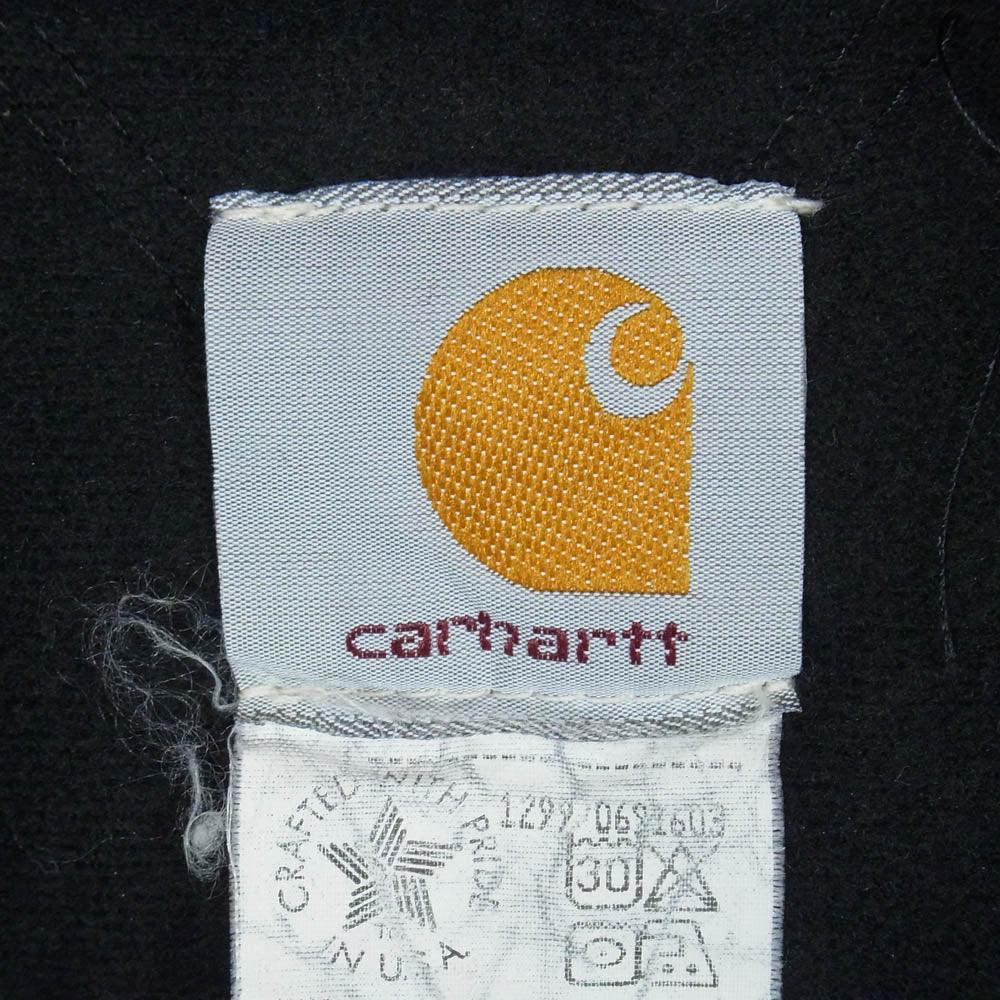 Carhartt カーハート J04 00S USA製 Duck Active Jacket アクティブジャケット ダック生地 刺繍 ワーク ジャケット パーカー フェード ネイビー系 XL【中古】