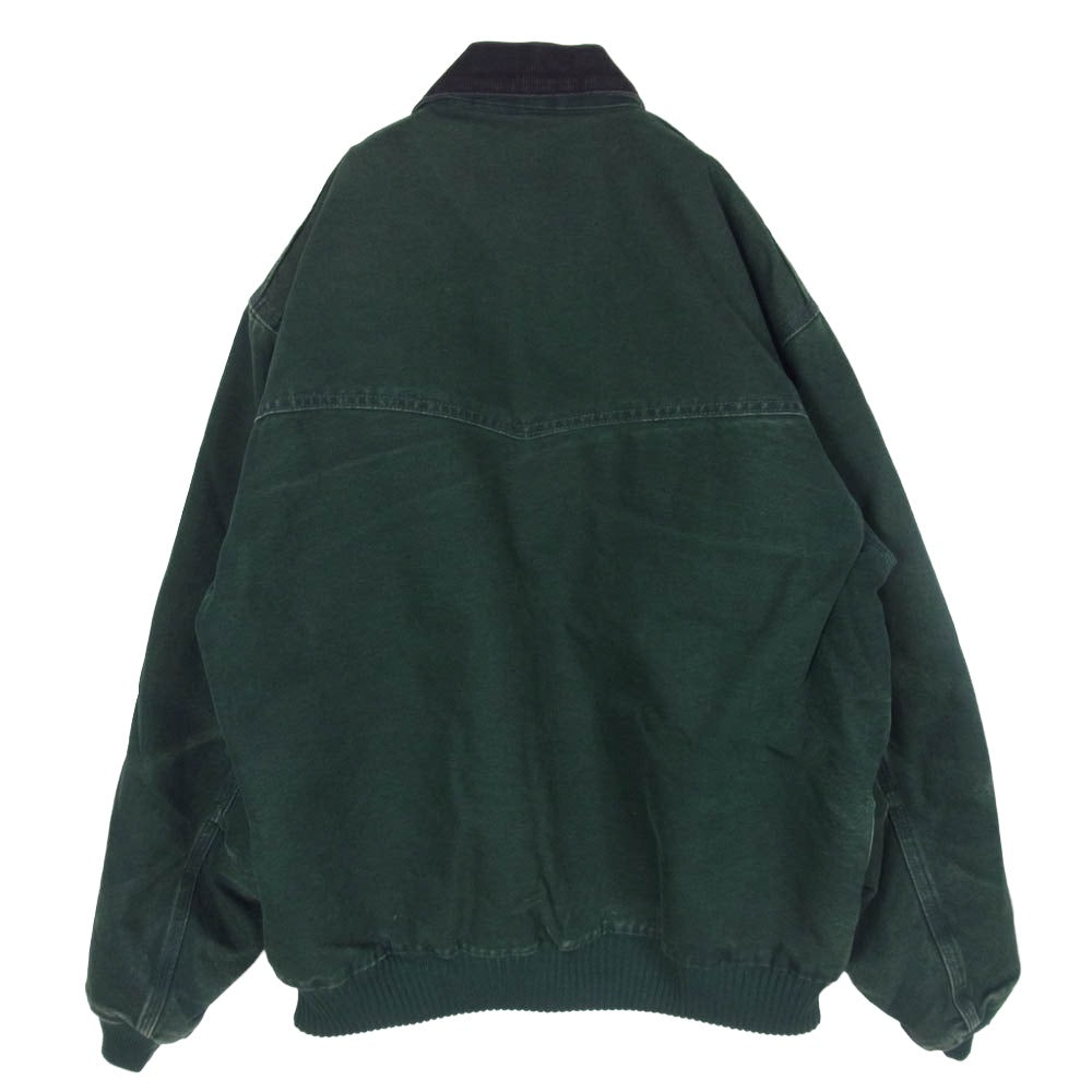 Carhartt カーハート J14 00S USA製 SANTA FE JACKET サンタフェ ジャケット 刺繍 ダック生地 ジップアップワーク ジャケット フェード 緑紺系 L【中古】