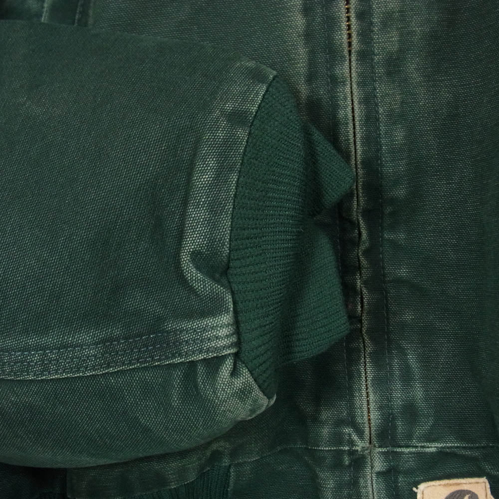 Carhartt カーハート J14 00S USA製 SANTA FE JACKET サンタフェ ジャケット 刺繍 ダック生地 ジップアップワーク ジャケット フェード 緑紺系 L【中古】