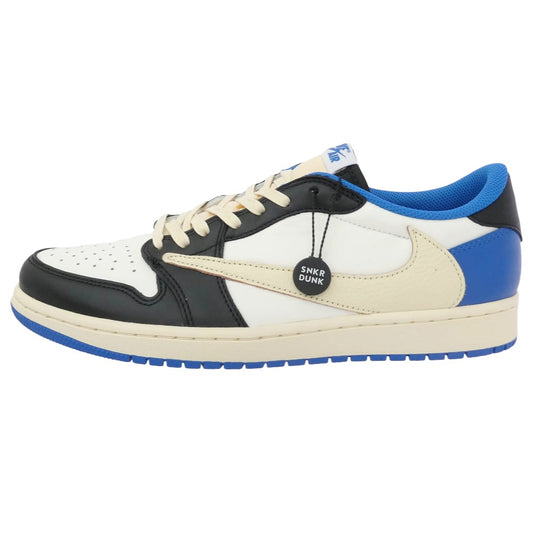 NIKE AIR JORDAN ナイキ ジョーダン DM7866-140 × fragment design フラグメントデザイン Travis Scott トラヴィススコット Air Jordan 1 Low OG SP Military Blue AJ1 エアジョーダン ロー スニーカーFB鑑定済 ホワイト系 28cm【極上美品】【中古】
