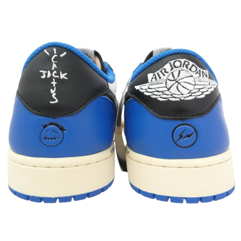 NIKE AIR JORDAN ナイキ ジョーダン DM7866-140 × fragment design フラグメントデザイン Travis Scott トラヴィススコット Air Jordan 1 Low OG SP Military Blue AJ1 エアジョーダン ロー スニーカーFB鑑定済 ホワイト系 28cm【極上美品】【中古】