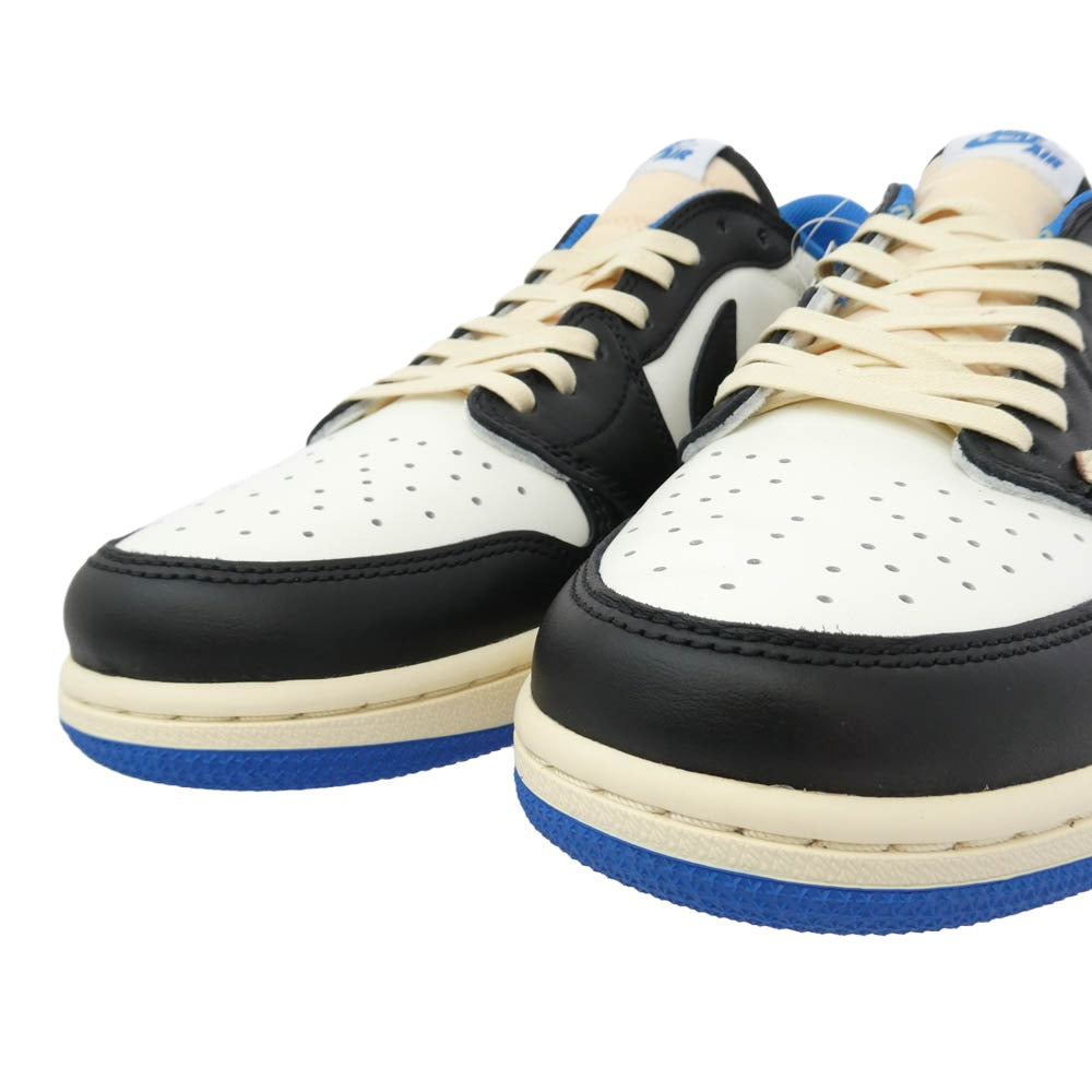 NIKE AIR JORDAN ナイキ ジョーダン DM7866-140 × fragment design フラグメントデザイン Travis Scott トラヴィススコット Air Jordan 1 Low OG SP Military Blue AJ1 エアジョーダン ロー スニーカーFB鑑定済 ホワイト系 28cm【極上美品】【中古】