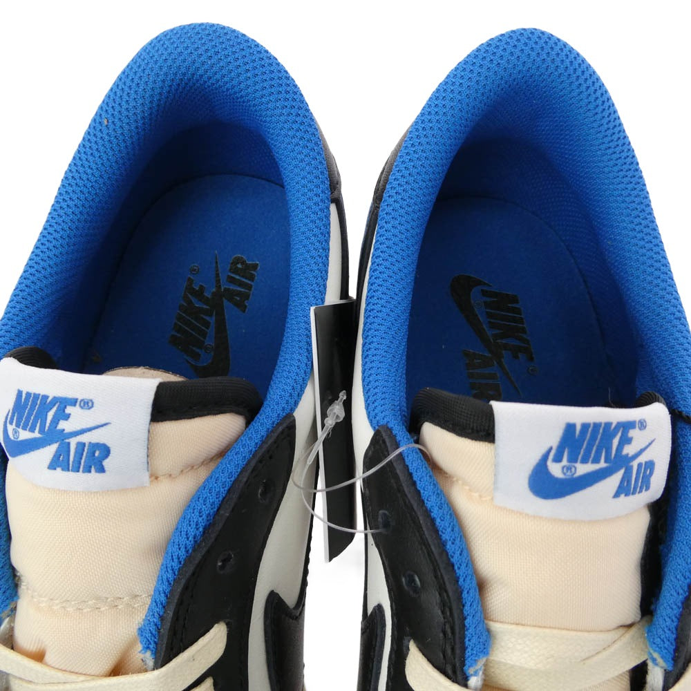NIKE AIR JORDAN ナイキ ジョーダン DM7866-140 × fragment design フラグメントデザイン Travis Scott トラヴィススコット Air Jordan 1 Low OG SP Military Blue AJ1 エアジョーダン ロー スニーカーFB鑑定済 ホワイト系 28cm【極上美品】【中古】