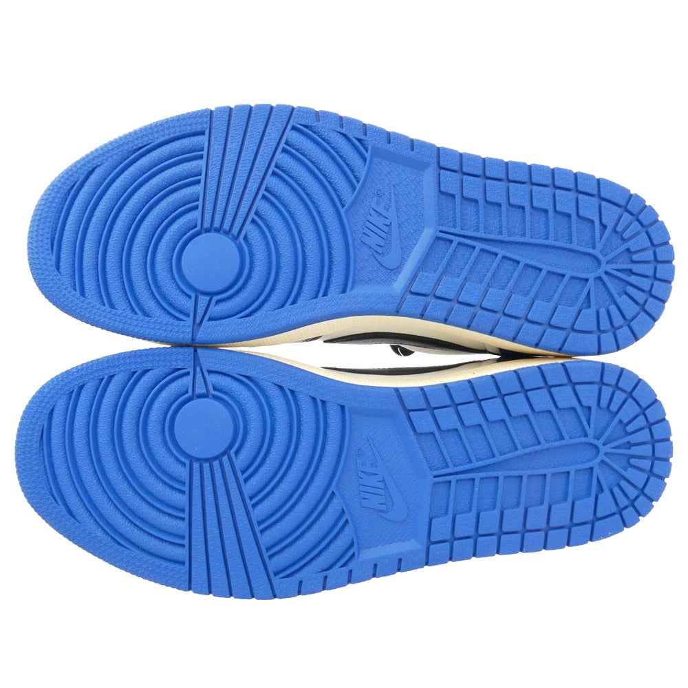 NIKE AIR JORDAN ナイキ ジョーダン DM7866-140 × fragment design フラグメントデザイン Travis Scott トラヴィススコット Air Jordan 1 Low OG SP Military Blue AJ1 エアジョーダン ロー スニーカーFB鑑定済 ホワイト系 28cm【極上美品】【中古】
