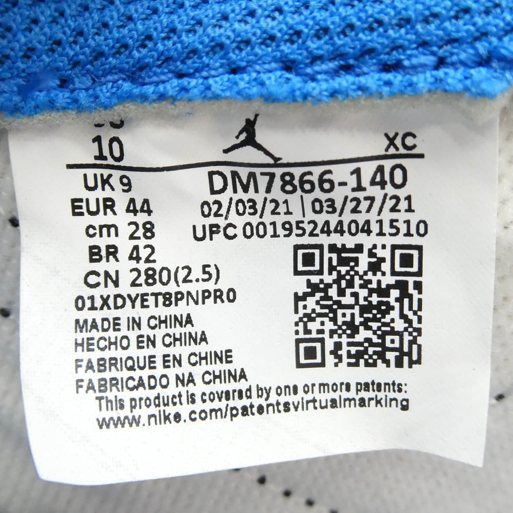 NIKE AIR JORDAN ナイキ ジョーダン DM7866-140 × fragment design フラグメントデザイン Travis Scott トラヴィススコット Air Jordan 1 Low OG SP Military Blue AJ1 エアジョーダン ロー スニーカーFB鑑定済 ホワイト系 28cm【極上美品】【中古】