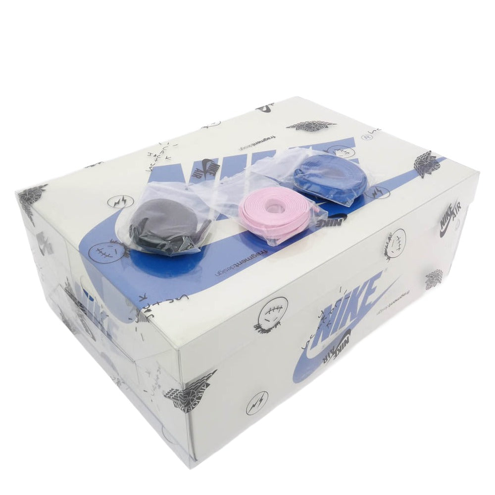 NIKE AIR JORDAN ナイキ ジョーダン DM7866-140 × fragment design フラグメントデザイン Travis Scott トラヴィススコット Air Jordan 1 Low OG SP Military Blue AJ1 エアジョーダン ロー スニーカーFB鑑定済 ホワイト系 28cm【極上美品】【中古】