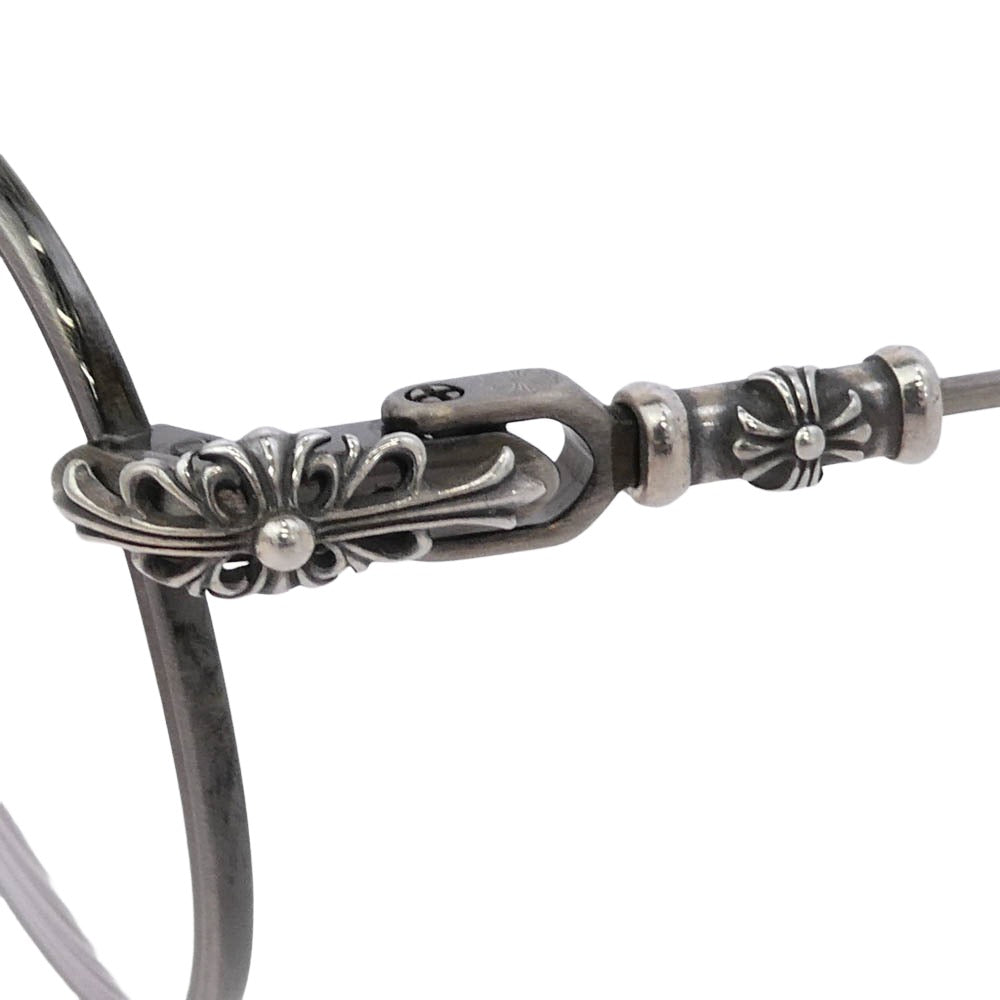 CHROME HEARTS クロムハーツ（原本無） 純正レザーアイウェアケース付属 BUBBA-A ウェリントン クロステンプル サングラス メガネ 眼鏡 ブラック系 シルバー系 49□22-145【中古】
