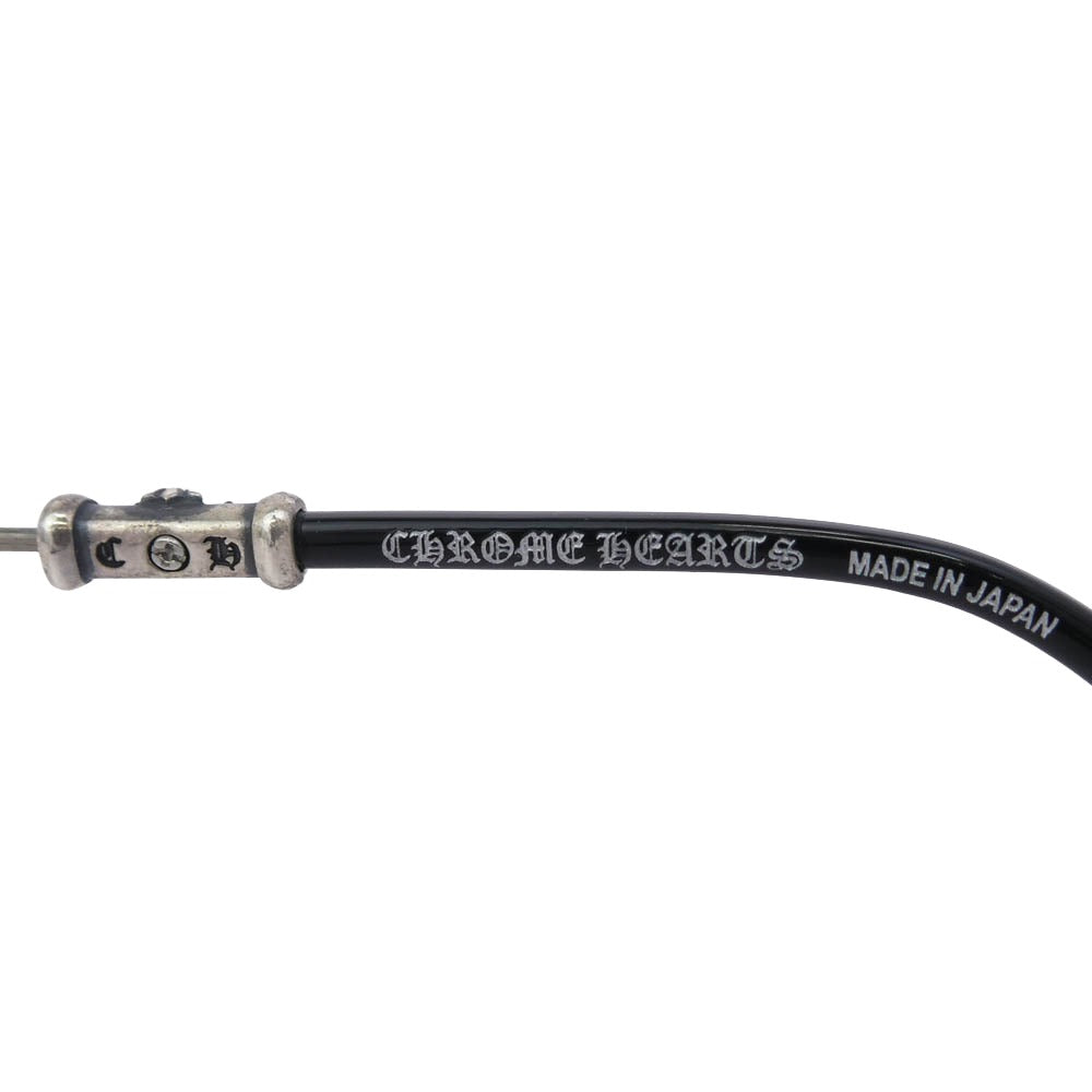 CHROME HEARTS クロムハーツ（原本無） 純正レザーアイウェアケース付属 BUBBA-A ウェリントン クロステンプル サングラス メガネ 眼鏡 ブラック系 シルバー系 49□22-145【中古】