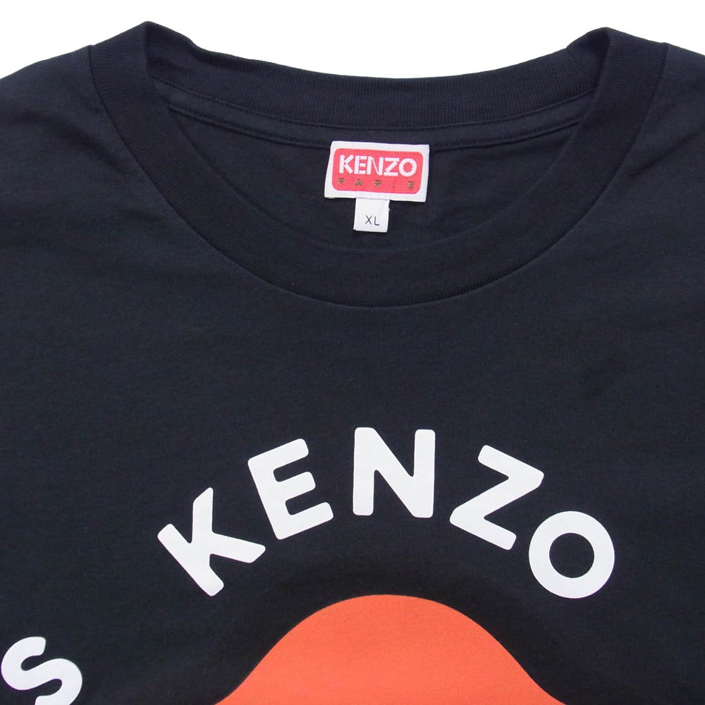 KENZO ケンゾー FF55TS5304SG フラワー ロゴプリント 半袖 Tシャツ カットソー ブラック系 XL【中古】