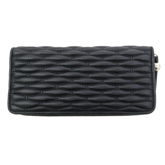 Furla フルラ MIONIDO ミニオード ラウンドジップ ナッパレザー キルティング ウォレット 財布 ブラック系【中古】