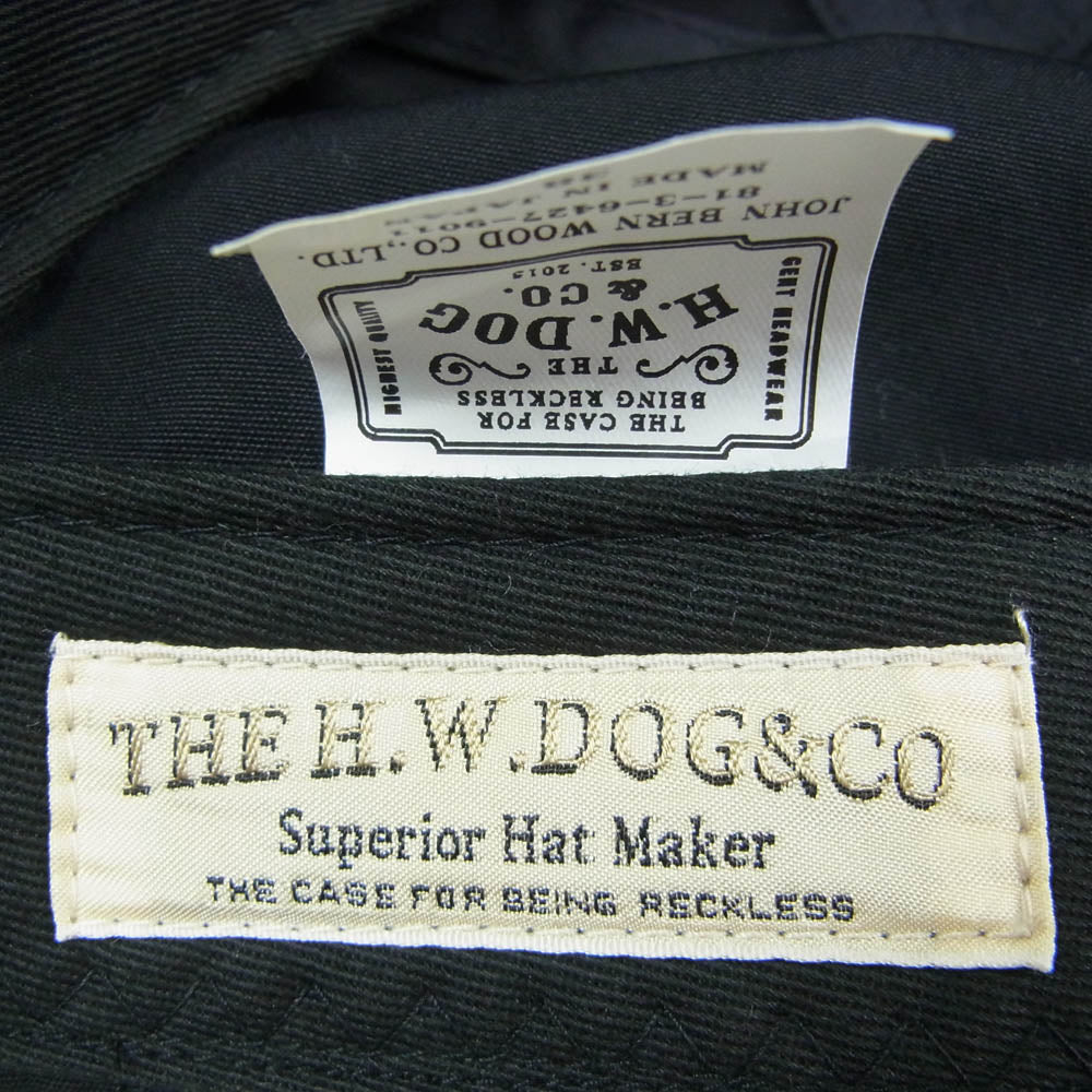 THE H.W.DOG&CO. ザエイチダブリュウドッグアンドコー キャスケット ハンチング キャップ 帽子 ブラック系 38【中古】