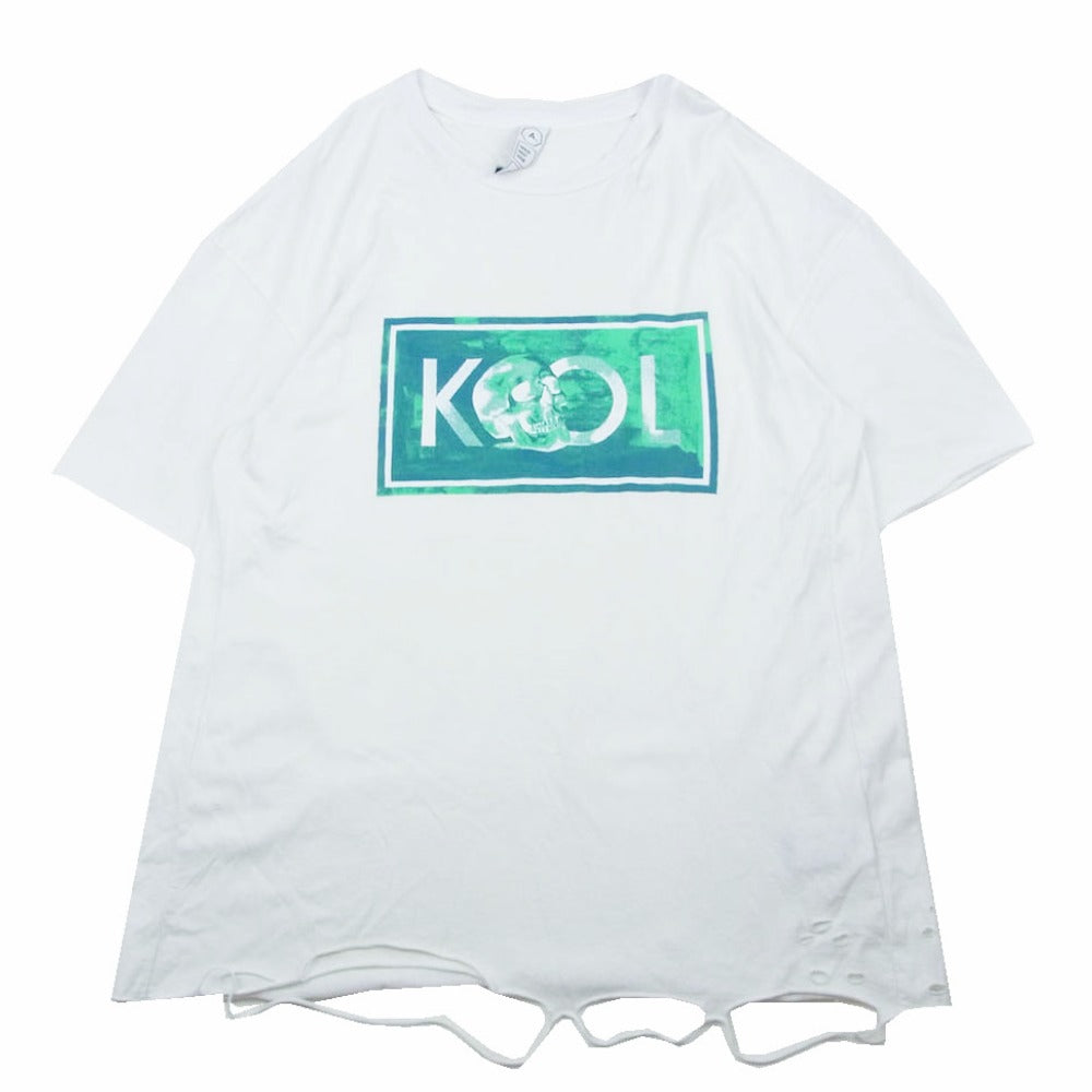 アルケミスト 18ss KOOL SKULL スカル プリント カットオフ 半袖 Tシャツ ホワイト系 M【中古】
