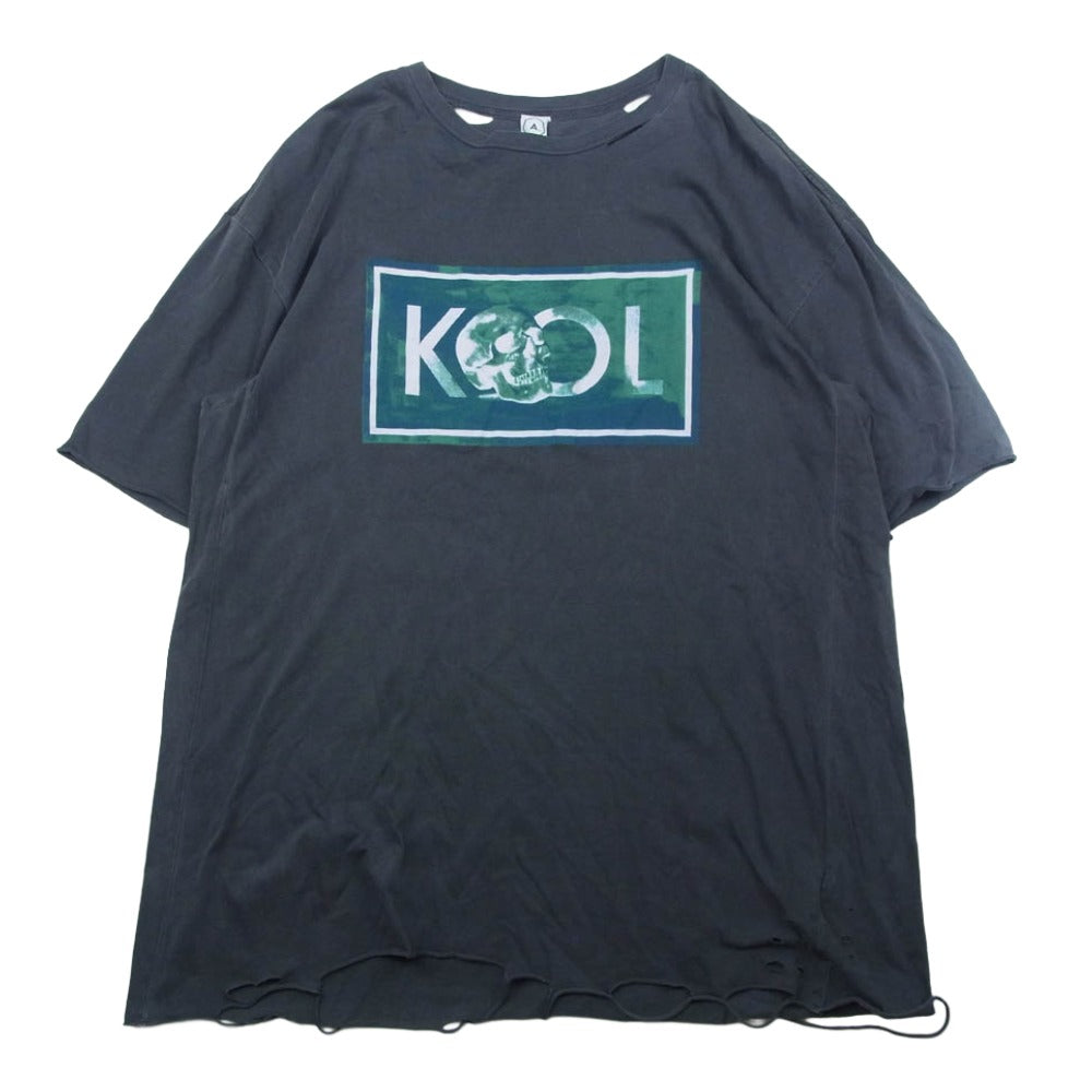 アルケミスト 18ss KOOL SKULL スカル プリント カットオフ 半袖 Tシャツ グレー系 L【中古】