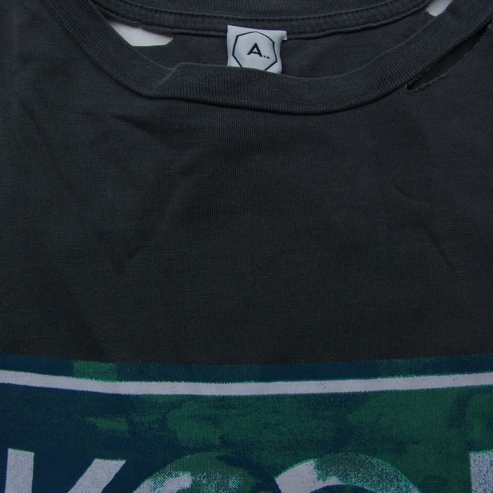 アルケミスト 18ss KOOL SKULL スカル プリント カットオフ 半袖 Tシャツ グレー系 L【中古】