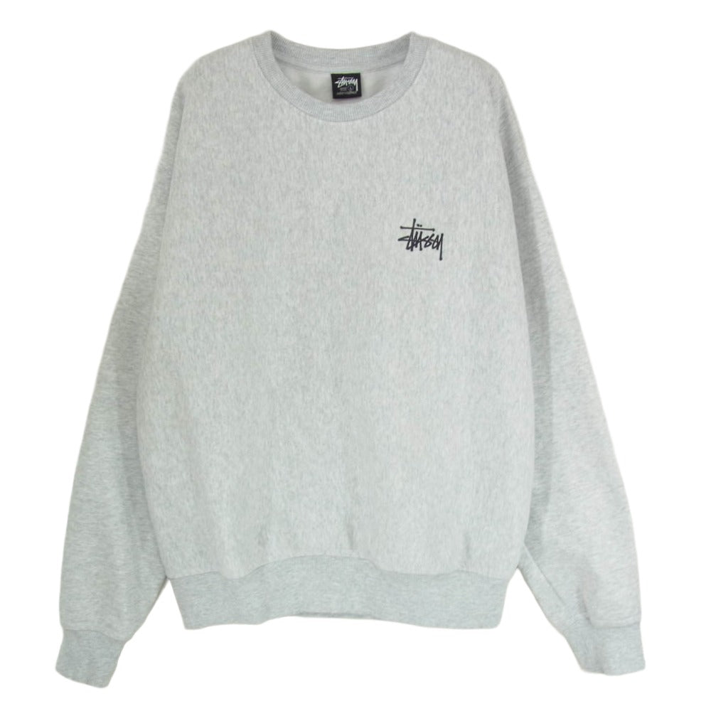 STUSSY ステューシー フロント バック ロゴ グラフィック プリント スウェット トレーナー グレー系 L【中古】