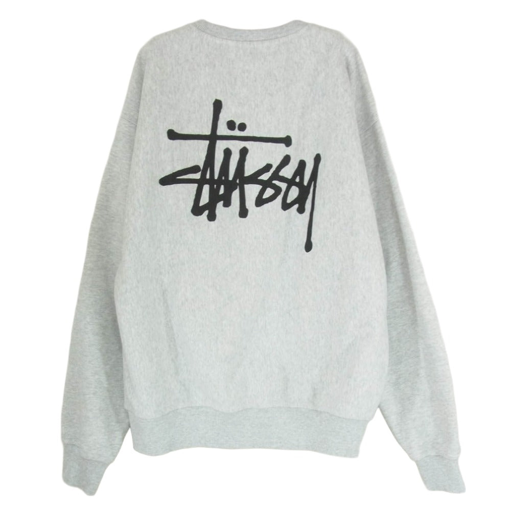 STUSSY ステューシー フロント バック ロゴ グラフィック プリント スウェット トレーナー グレー系 L【中古】