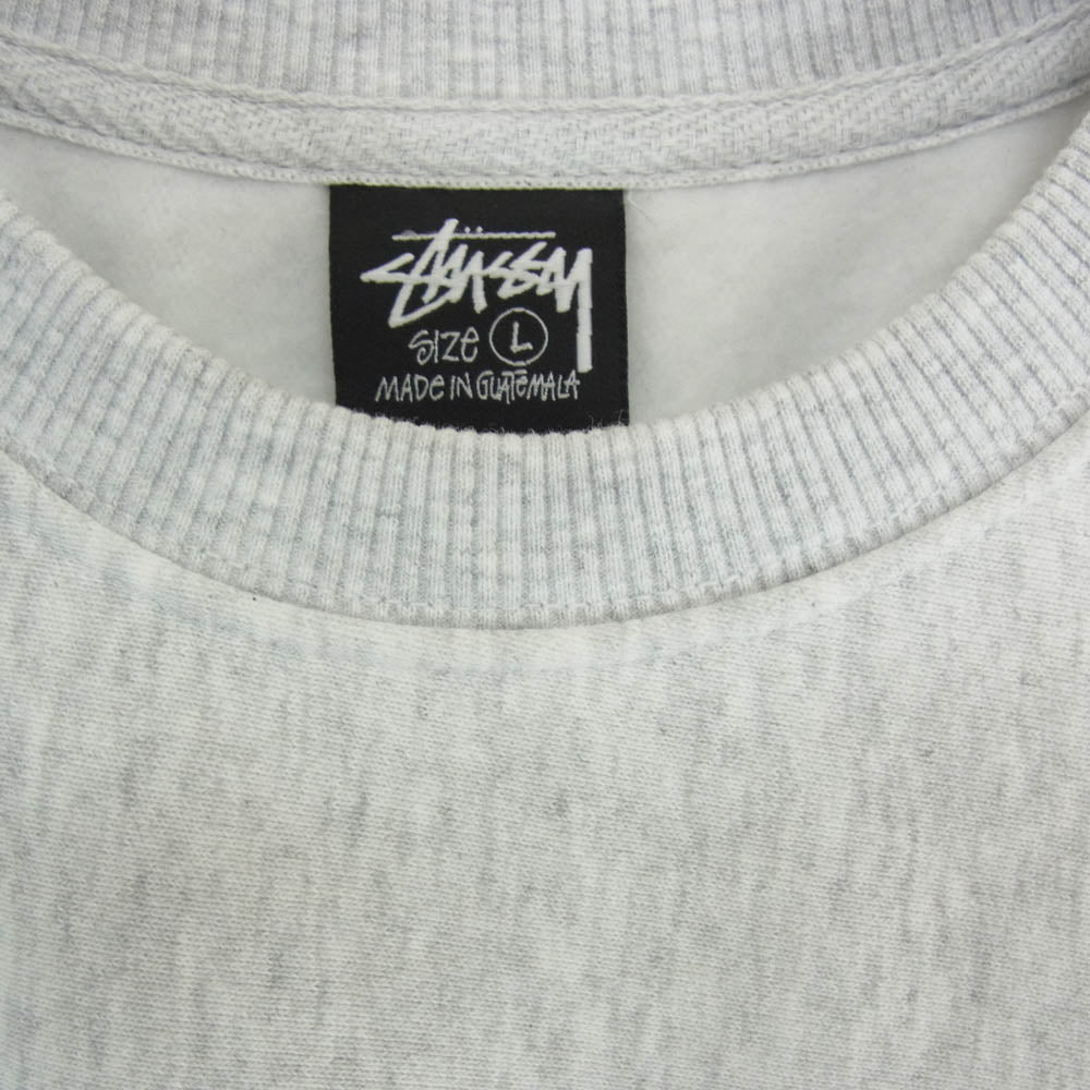 STUSSY ステューシー フロント バック ロゴ グラフィック プリント スウェット トレーナー グレー系 L【中古】