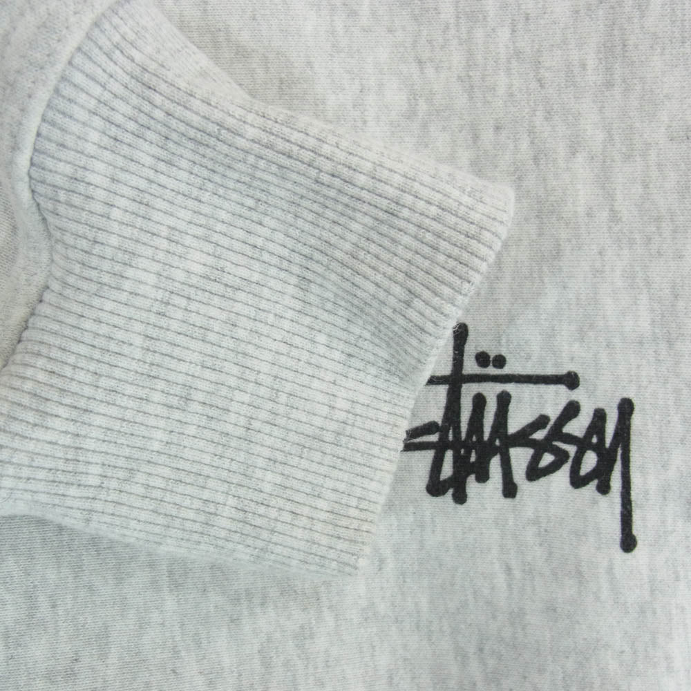 STUSSY ステューシー フロント バック ロゴ グラフィック プリント スウェット トレーナー グレー系 L【中古】