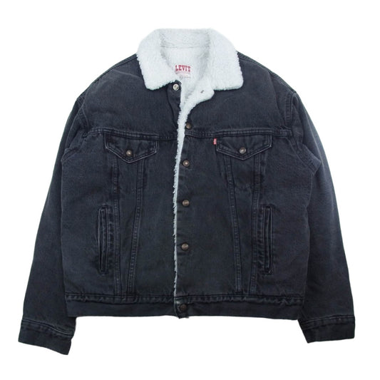 Levi's リーバイス 70609-0270 80s USA製 ボタン裏刻印527 ボア ブラック デニム ジャケット ブラック系 L【中古】