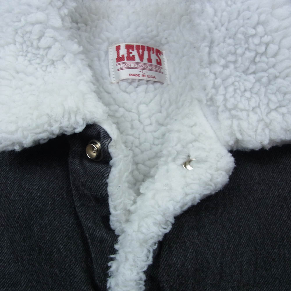 Levi's リーバイス 70609-0270 80s USA製 ボタン裏刻印527 ボア ブラック デニム ジャケット ブラック系 L【中古】